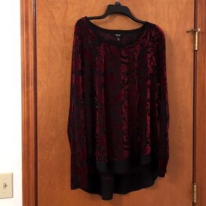 EUC Velvet burnout shirt